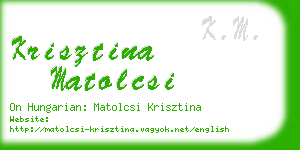 krisztina matolcsi business card